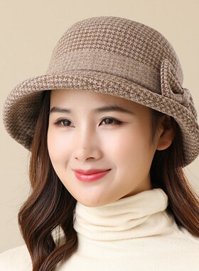 中老年人帽子女秋冬季妈妈盆帽