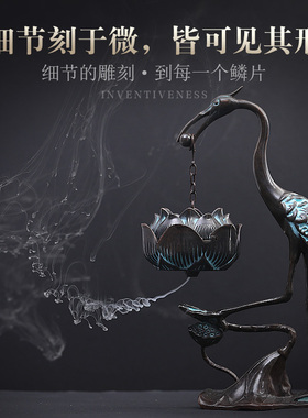 青沉仙鹤悬挂香炉倒流香炉香薰炉