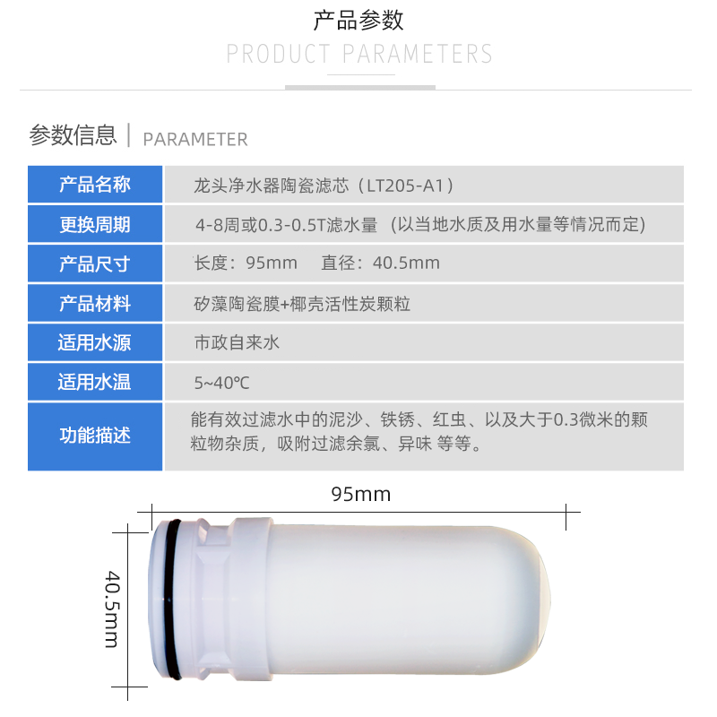 适配苏泊尔水龙头净水器复合陶瓷滤芯过滤器SJL-C1C2C5C6C9通用型-图2