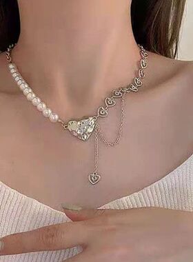 Hollow Love Heart Shaped Pendant Necklace OT Multi layered C