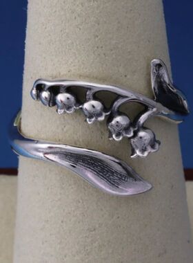 Adjustable Lily of The Valley Ring Garden Jewelry Silvery Fl