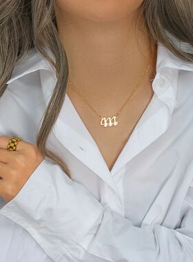 Titanium Steel Gold Plated Ancient Lucky Angel Number Neckla
