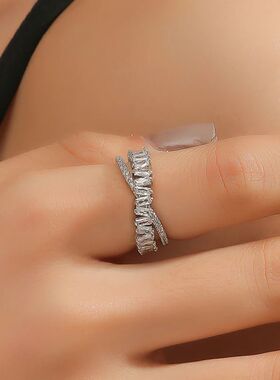 Luxury Zircon Shiny Chic Resizable Double Student Opening Ri