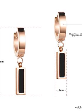 Fashion White Black Shell Hoop Earrings For Women Rose Gold
