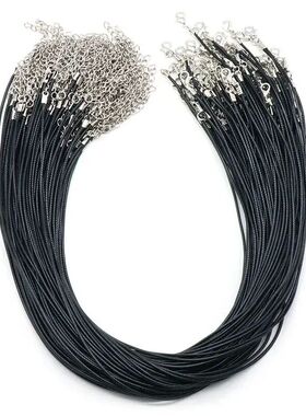 30pcs/Set 50cm Leather Rope Waxed Wire Necklace Rope Lobster