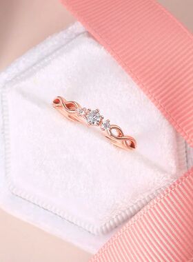 Dainty Ring For Women Simple Mini Zircon Jewellry Gold Color