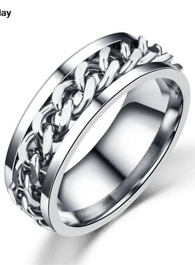Rotate Chain Finger Ring for Rotating Anxiety Fashion Stainl