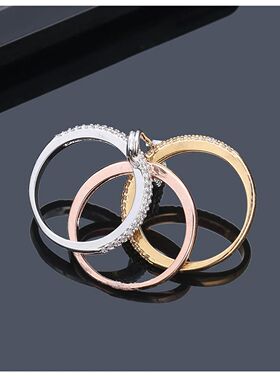 Fashion Pin Connection Three Layers Designer Fashion Ring fo