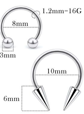 1Pcs Spike Septum Rings 16G Surgical Steel Piercing Jewelry