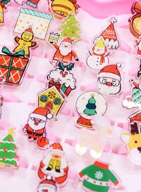 Wholesale 36/50/100pcs Christmas Kids Rings Cute Santa Claus