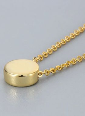Circular Smooth Geometric Pendant Necklace For Women Girl Fa
