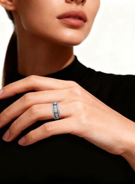 Retro Gear Spinning Ring Luxury Jewelry Unisex Couple Rings