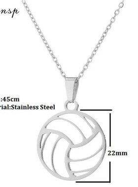 Fashion Beach Volleyball Pendant Necklace Hollow Football St