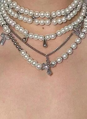 New Exaggerated Heavy Industry Necklace Cross Pendant Women