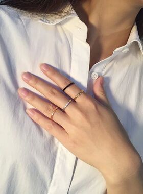 2mm Thin Stackable Ring Stainless Steel Plain Band Knuckle M