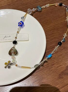 Exquisite Retro Flower Love Heart Beaded Necklace For Women