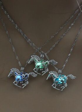 GlowingInThe Dark Horse Necklace For Women Fashion luminous