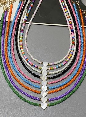 Choker Necklace for Girl Women White Color Nature Shell Love