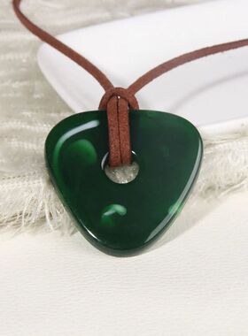 Movie Coraline Necklace Green Seeing Stone Pendant Necklace