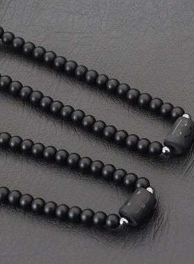 Fashion 12 Constellations Necklace For Men 6mm Black Onyx 19