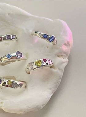 Irregular Color Color Sleep Ring Simple Silver Color Open Ad