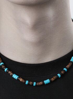Fashion Bohemian Style Turquoise Coconut Shell Wood Bead Pat