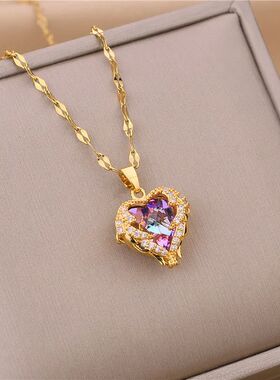 NewInLight Luxury Zircon Crystal Stainless Steel Necklaces F