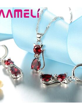 Real Color Jewelry Sets for Woman Girls Shining Austrian Cry
