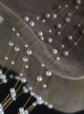 Stainless Steel Temperament Pearl Chain Choker Necklace for