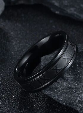 Classic Fashion Stainless Steel Roman Digital Men Women Ring