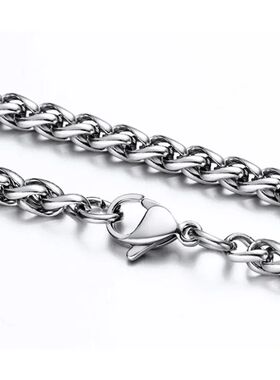 3MM-8MM Stainless Steel Twisted Rope Chain Necklace For Men
