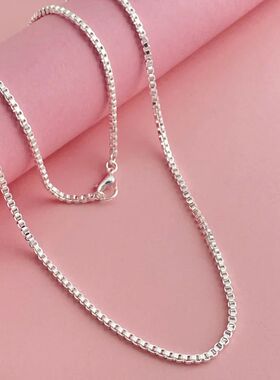 Delicate 2mm Box Necklace for Women Fashion Wedding Engageme