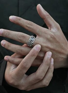 Minimalist Niche Eye of Horus Ring Men and Women Open Finger