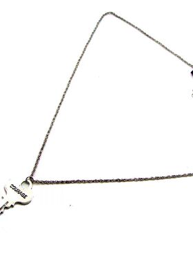 Words Key Pendant Long Necklace Fashion Punk Party Jewelry V