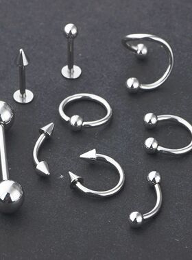 100PCS/Lot Surgical Steel Nose Ring Hoop Nostril Piercing Se