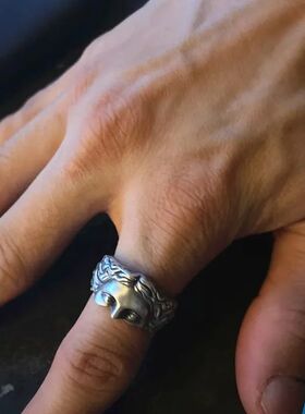 Creative Venus Half Mask Ring For Men Vintage Carving Openin