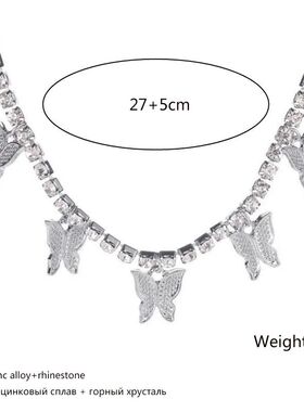 Crystal Butterfly Pendants Women Chokers Personality Gold Co