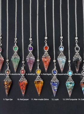 Natural Stone Spirit Pendulum Pendant Latticed Chain Energy