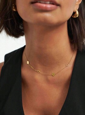 Japan and South Korea style simple stainless steel four-leaf