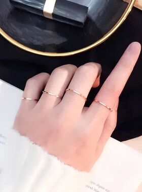 1MM Thin Stainless Steel Silver Color Couple Ring Simple Fas