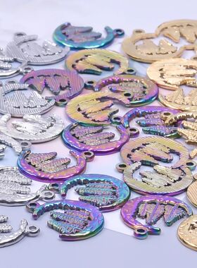 10pcs/lot Stainless Steel Crescent Moon Sun Pendants Moon Gi