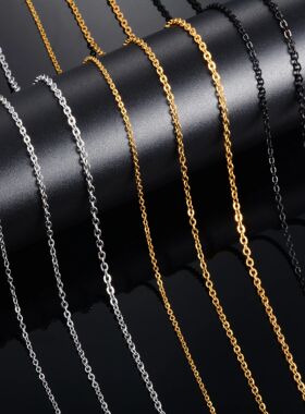 Stainless Steel Rolo Necklace for Women Men Link Cable O Cha