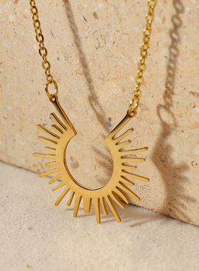 New Stainless Steel Jewelry Geometric Pendant Necklace for W