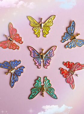 Boho Gold Color Cute Butterfly Pendant Necklace Female Retro