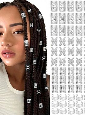 40PCS Alloy Hair Jewelry Hair Cuffs For Braids Metal Dreadlo