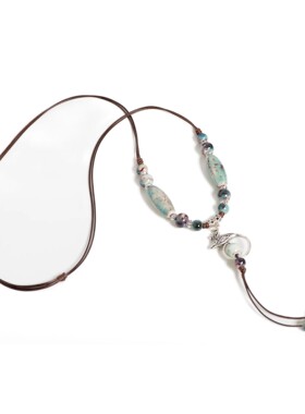 Handmade Phoenix-Inspired Ceramic Beaded Necklace Adjustable