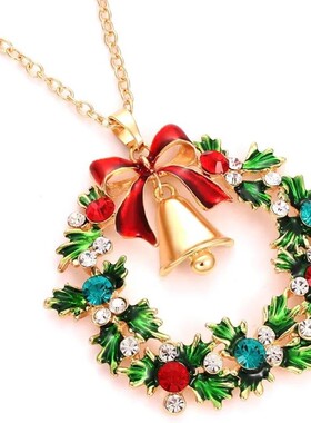 Christmas Necklaces for Women Mom Glitzy Rhinestone Xmas Wre
