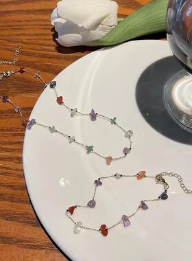Trendy Cute Sweet Natural Stone Necklace For Women Girls Sum