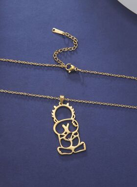 Palestinian boy pendant necklace stainless steel men's and w