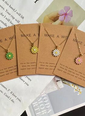 Korean Fashion Flower Pendant Necklace for Girl Women White